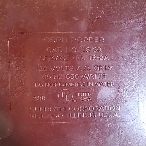 Vintage 70s Sunbeam Great American Popcorn Machine Wagon Corn Popper Collectible - Picture 11 of 17